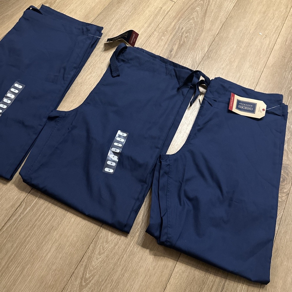 Cherokee Workwear Unisex Scrub Medical Pants Navy‎ Blue Size Small - 3 Pair